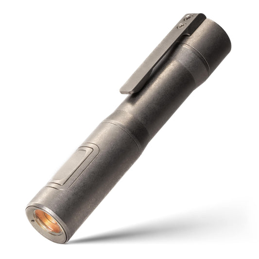 Exceed Designs RAMPANT™ R4 EDC Flashlight (Stonewashed 6AL-4V Titanium + Copper Pill) 1300+ LUMENS Nichia 519A