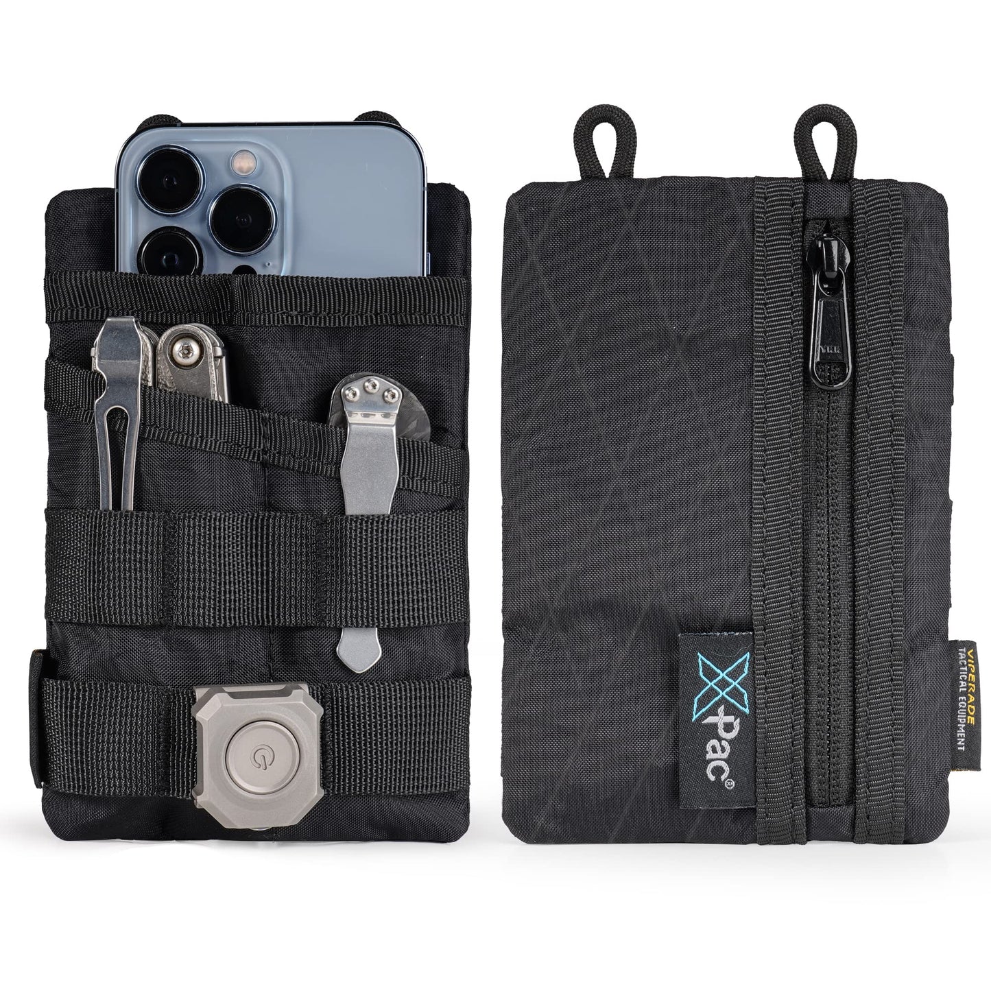 Viperade VE3 EDC Tool Organizer Pocket Pouch, X-PAC Black