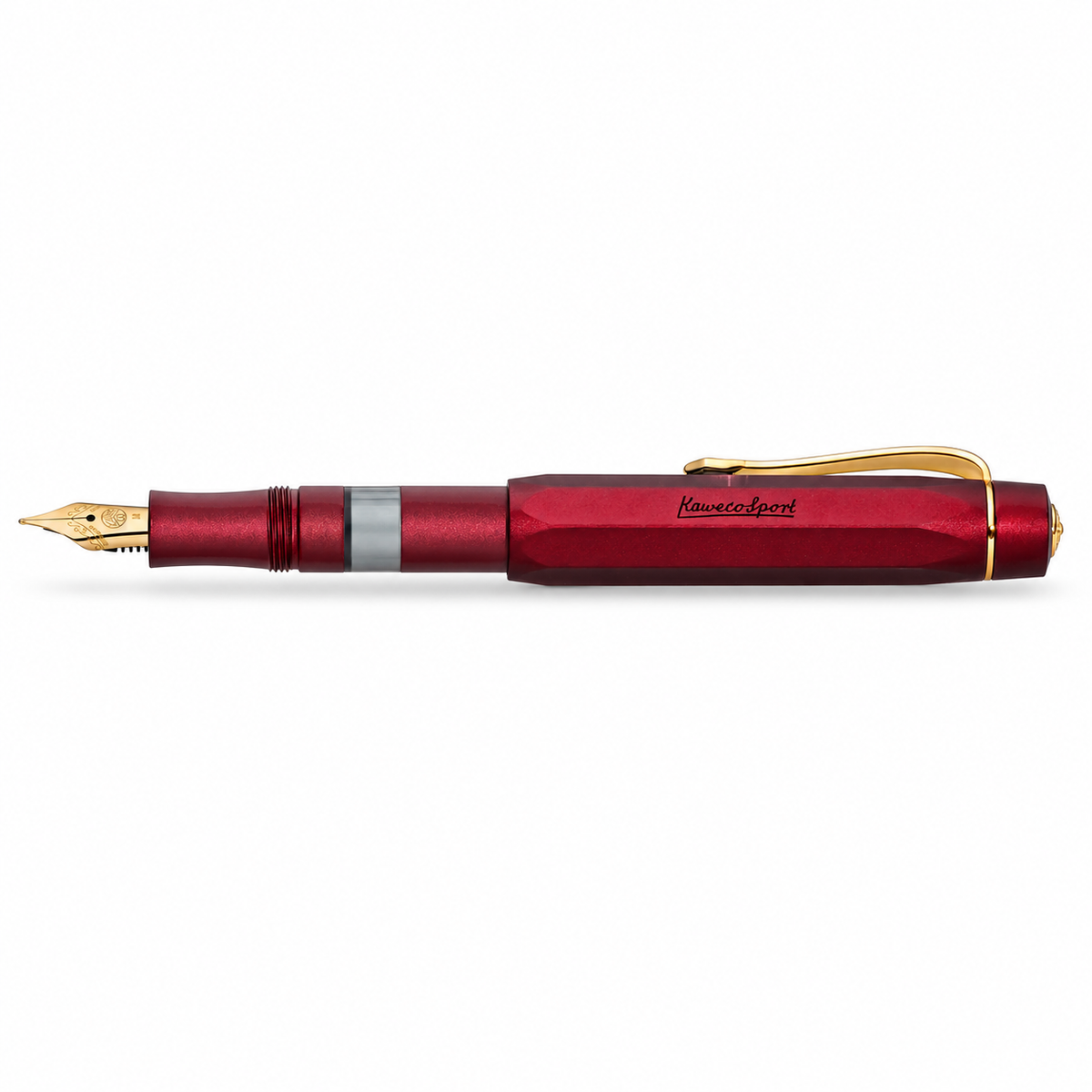 Kaweco PISTON SPORT AL Bordeaux/Gold, produktbilde på hvit bakgrunn