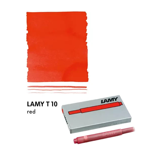 LAMY T 10 Blekkpatroner Red, 5-Pakke, fargeprøve