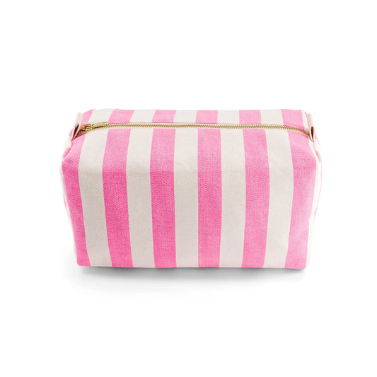 Rose in April Vic Wash Bag Stripes, Neon pink