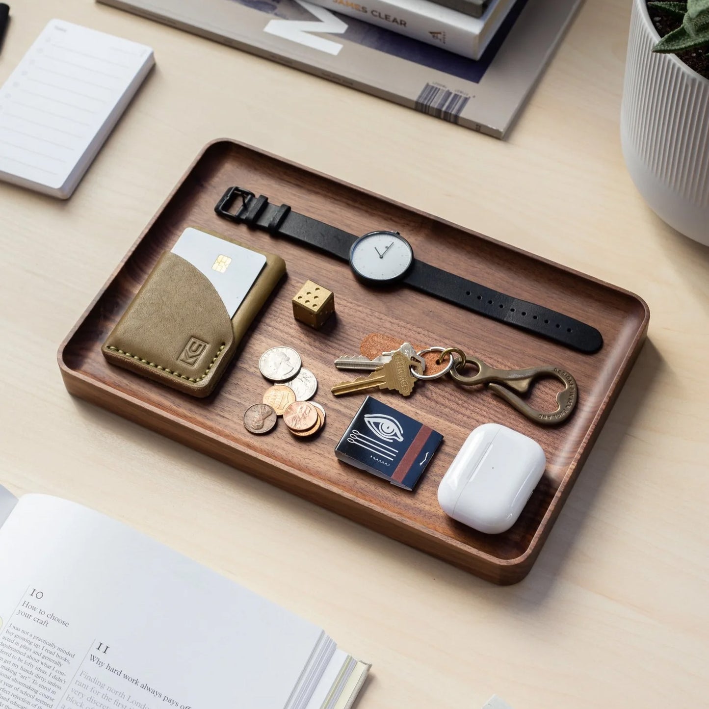 UGMONK Valet Tray Large, Walnut