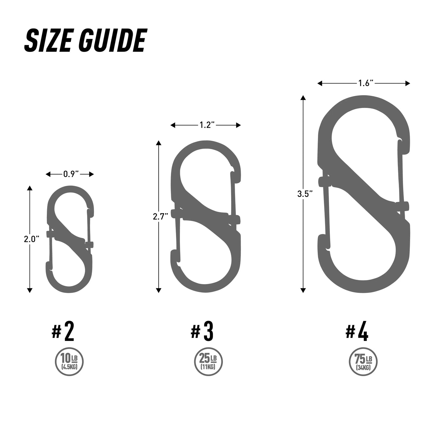 Nite Ize S-Biner® SlideLock® Stainless Steel #4, Black