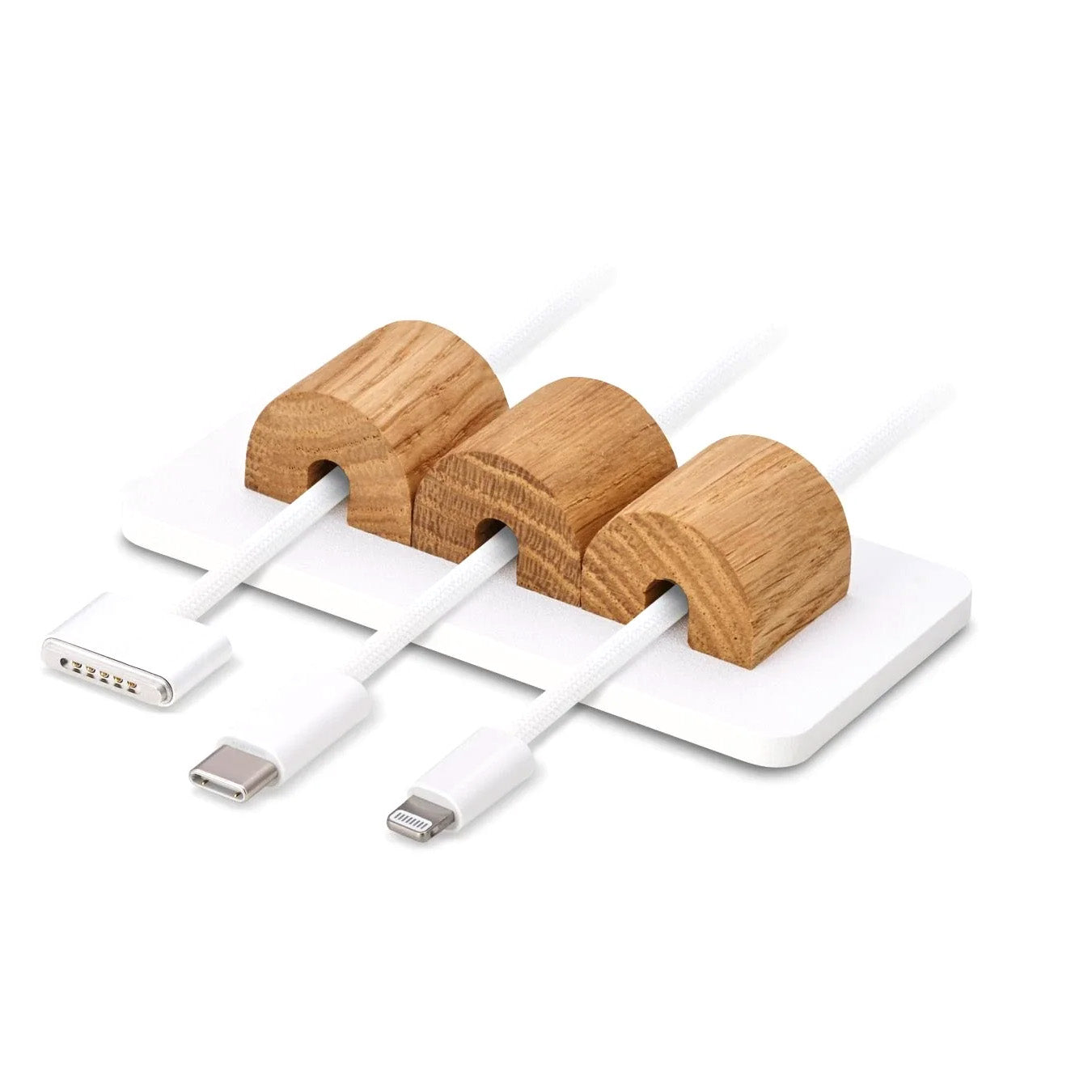 Oakywood Magnetic Cable Organizer, Oak/White