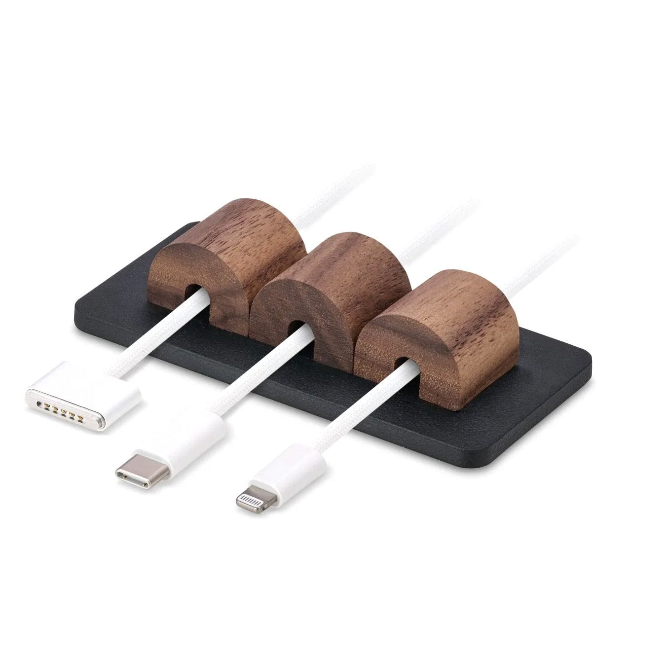 Oakywood Magnetic Cable Organizer, Walnut/Black