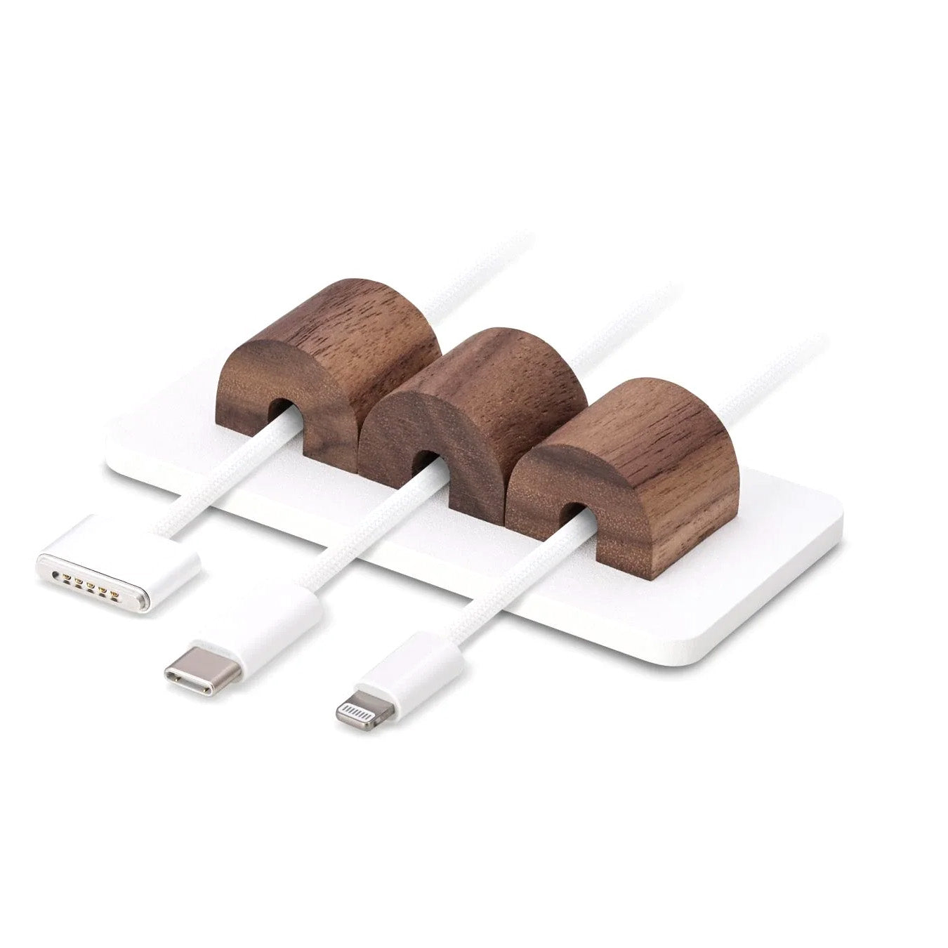 Oakywood Magnetic Cable Organizer, Walnut/White