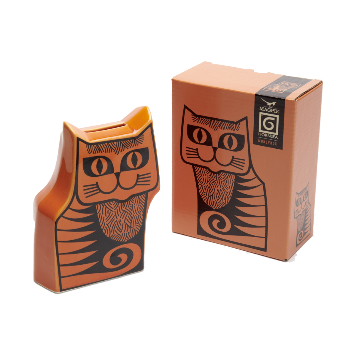 Magpie x Hornsea Cat Money Box, Orange, ekstra produktbilde 2
