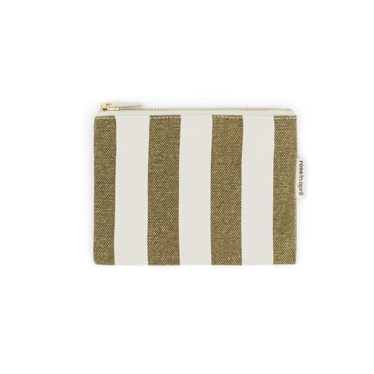 Rose in April Marie Purse Stripes, Olive / Greige