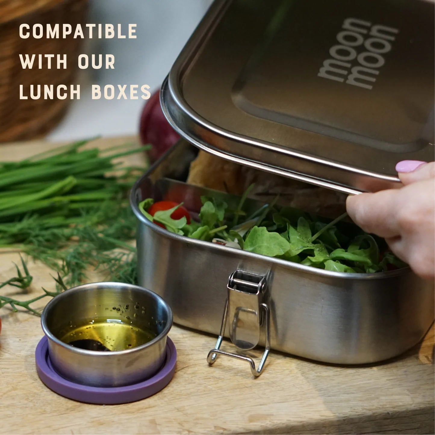 Moonmoon Mini Stainless Steel Sauce & Dressing Pots Leakproof, Set of 3