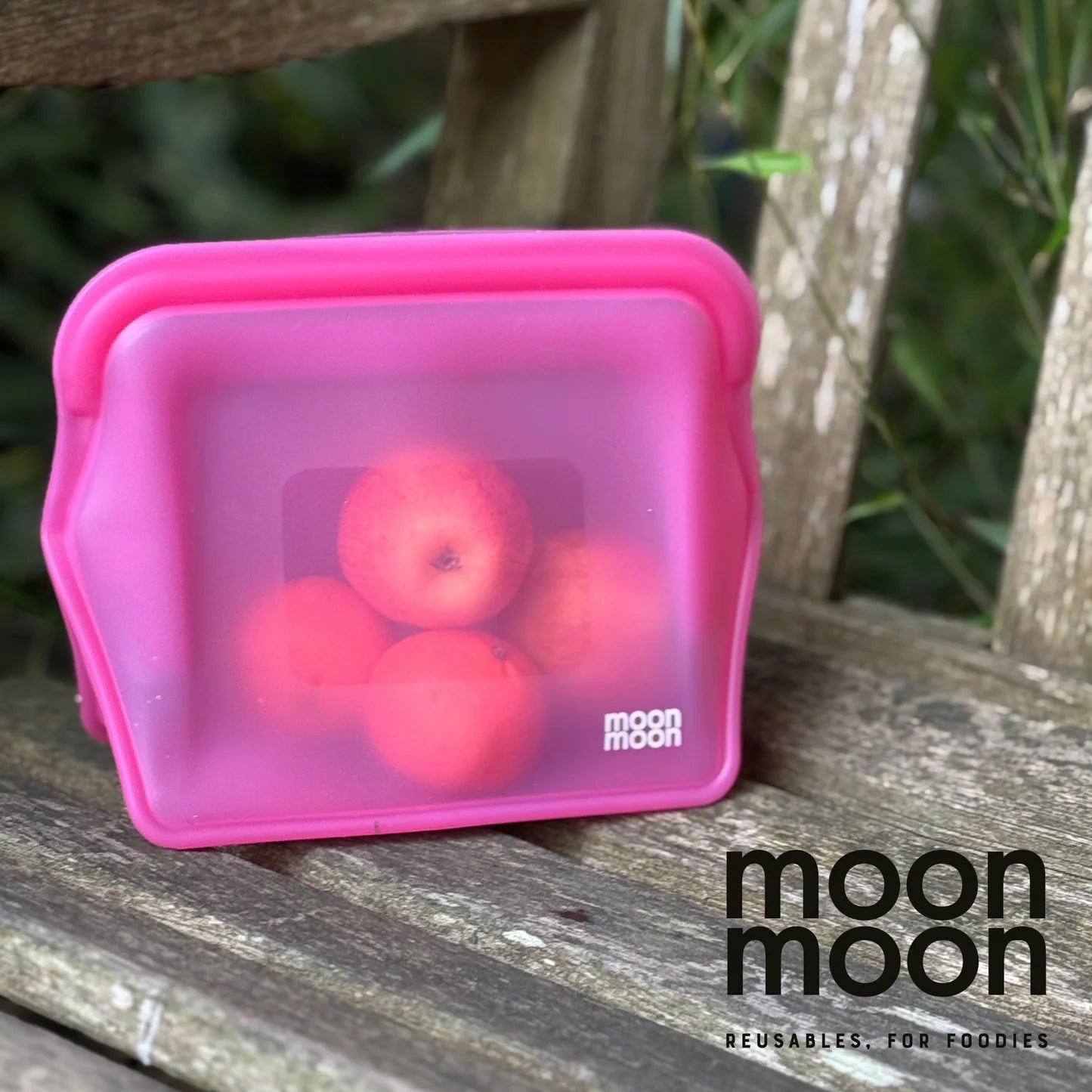 Moonmoon Reusable Silicone Food Bags XL Stand-Up Freezer Bags 1500ml Set of 2, Pink