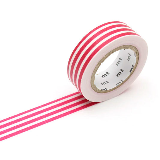 Mt masking tape Mt Basic Border 15mm Washi Tape, Framboise