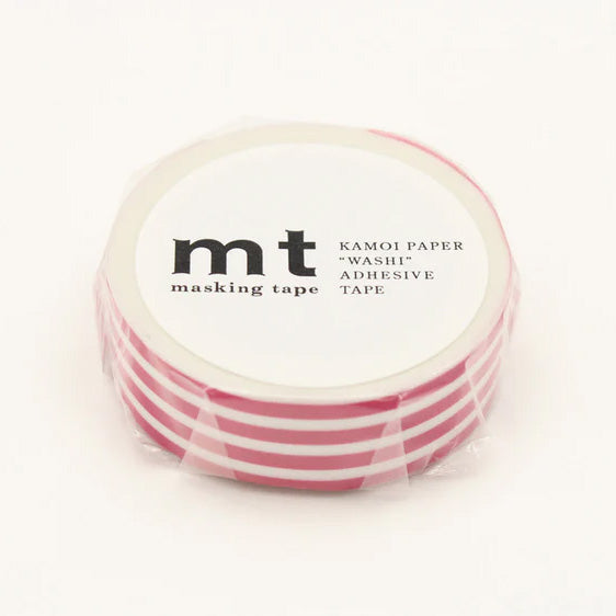 Mt masking tape Mt Basic Border 15mm Washi Tape, Framboise