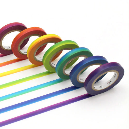 Mt masking tape Mt Gift Box set of 7 6 mm Washi Tape, Rainbow Slim