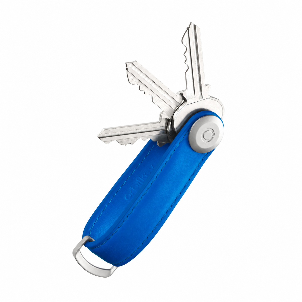 Orbitkey Key Organiser Leather, Cobalt Blue, produktbilde på hvit bakgrunn