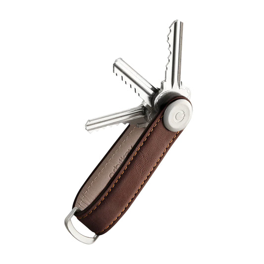 Orbitkey 2.0 Leather Key Organiser, Espresso/Brown