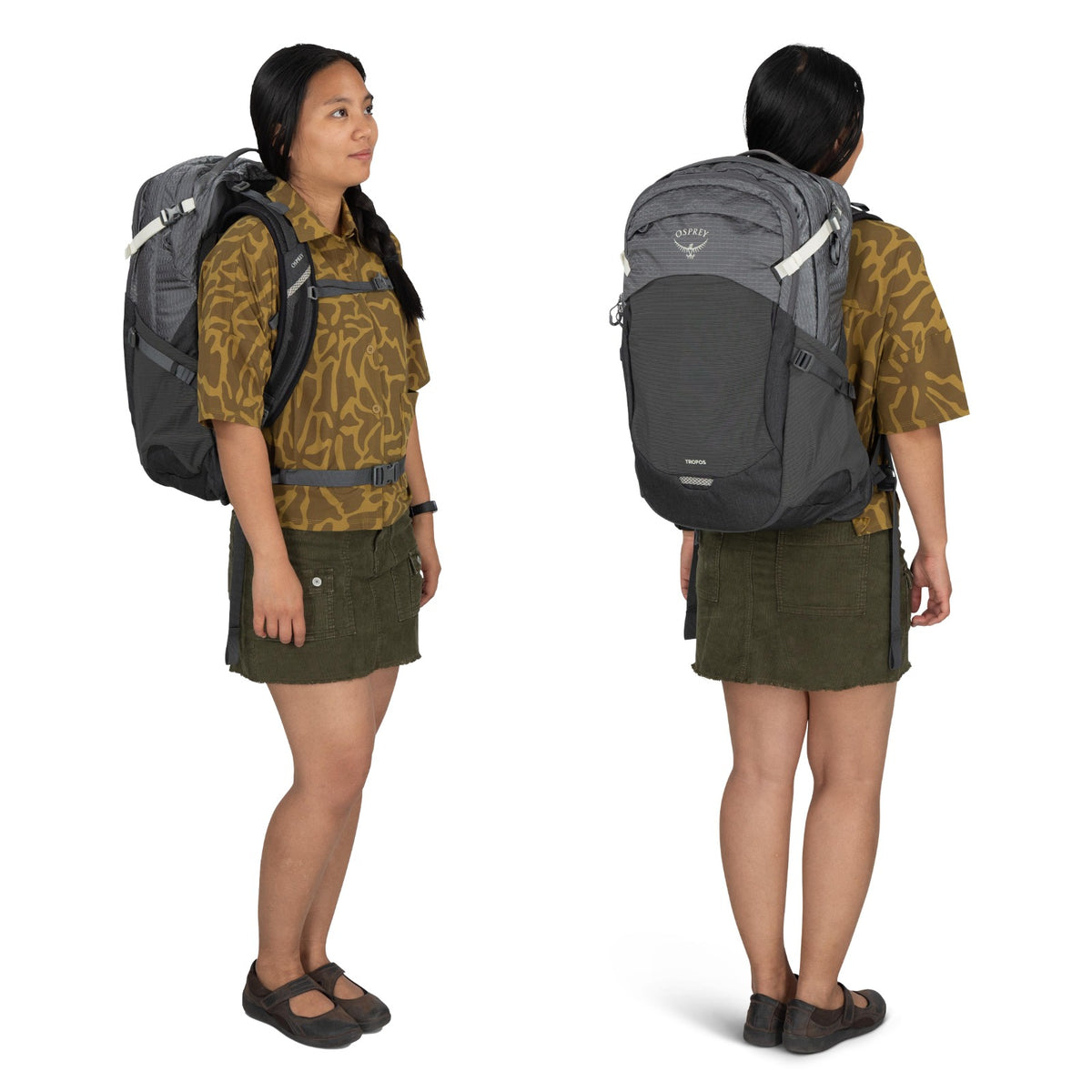 Osprey Tropos 32 Backpack i Phantom Grey Heather, i bruk