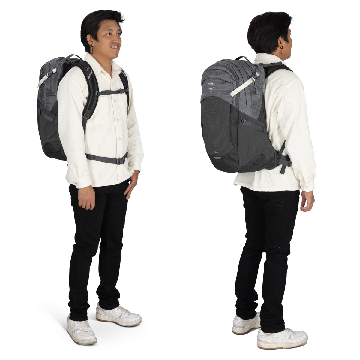 Osprey Tropos 32 Backpack i Phantom Grey Heather, i bruk
