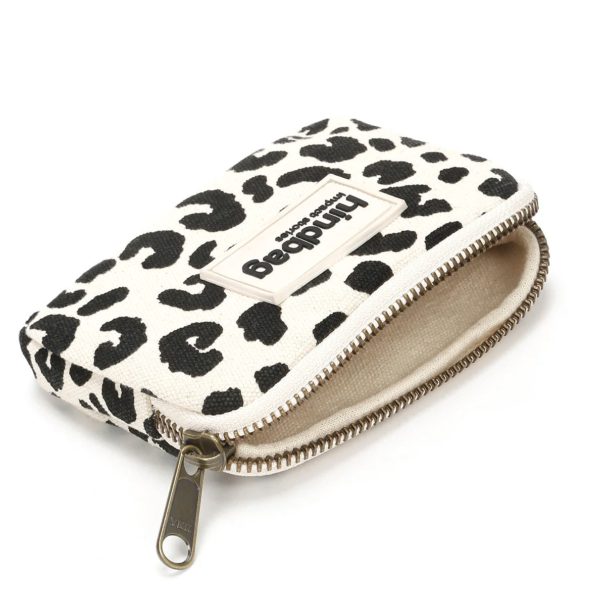 Hindbag Lili Coin Purse, Leopard Off-White