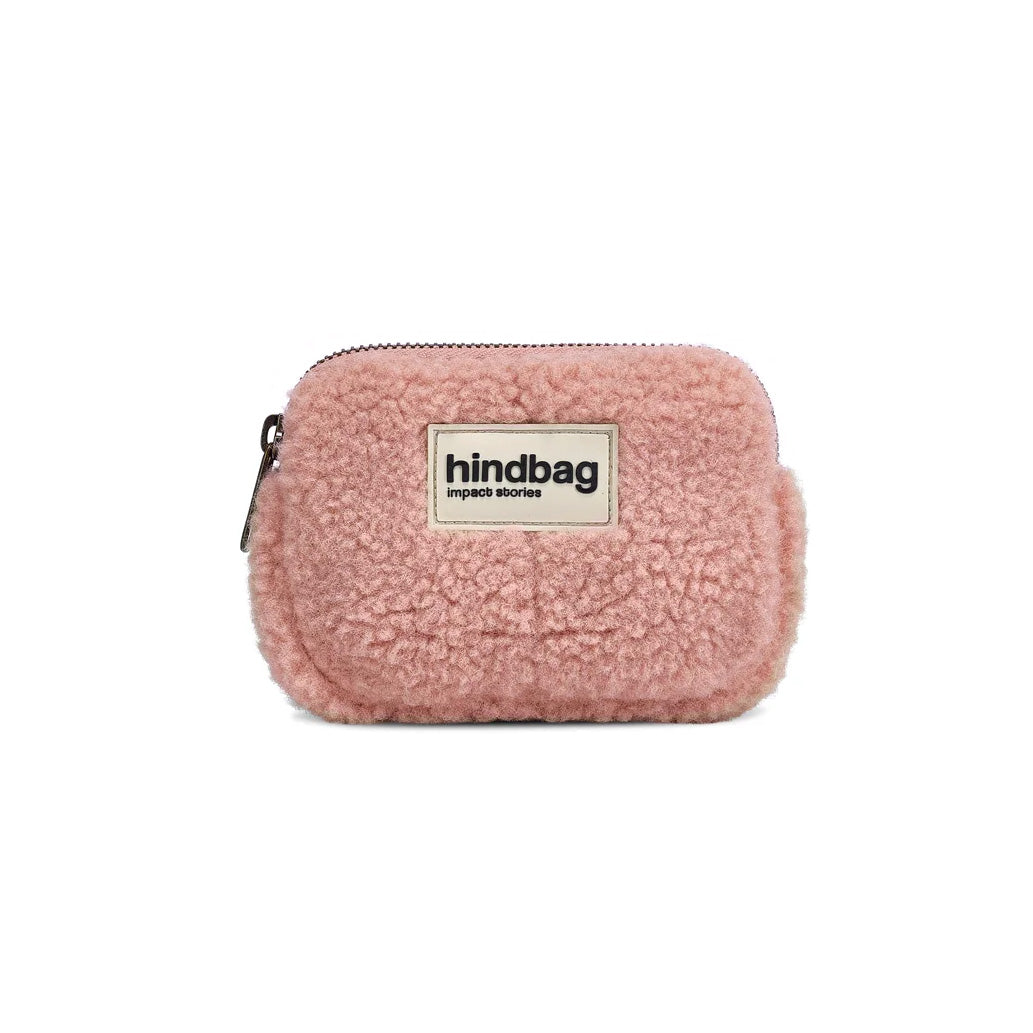 Hindbag Lili Teddy Coin Purse, Powder Pink