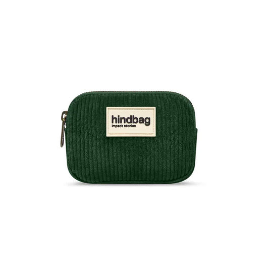 Hindbag Lili Corduroy Coin Purse, Pine Green