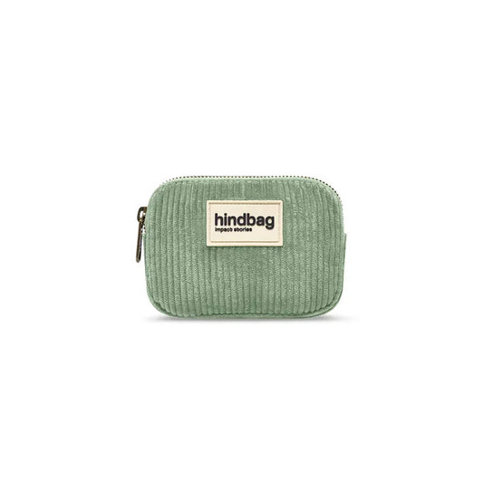 Hindbag Lili Corduroy Coin Purse, Mint Green