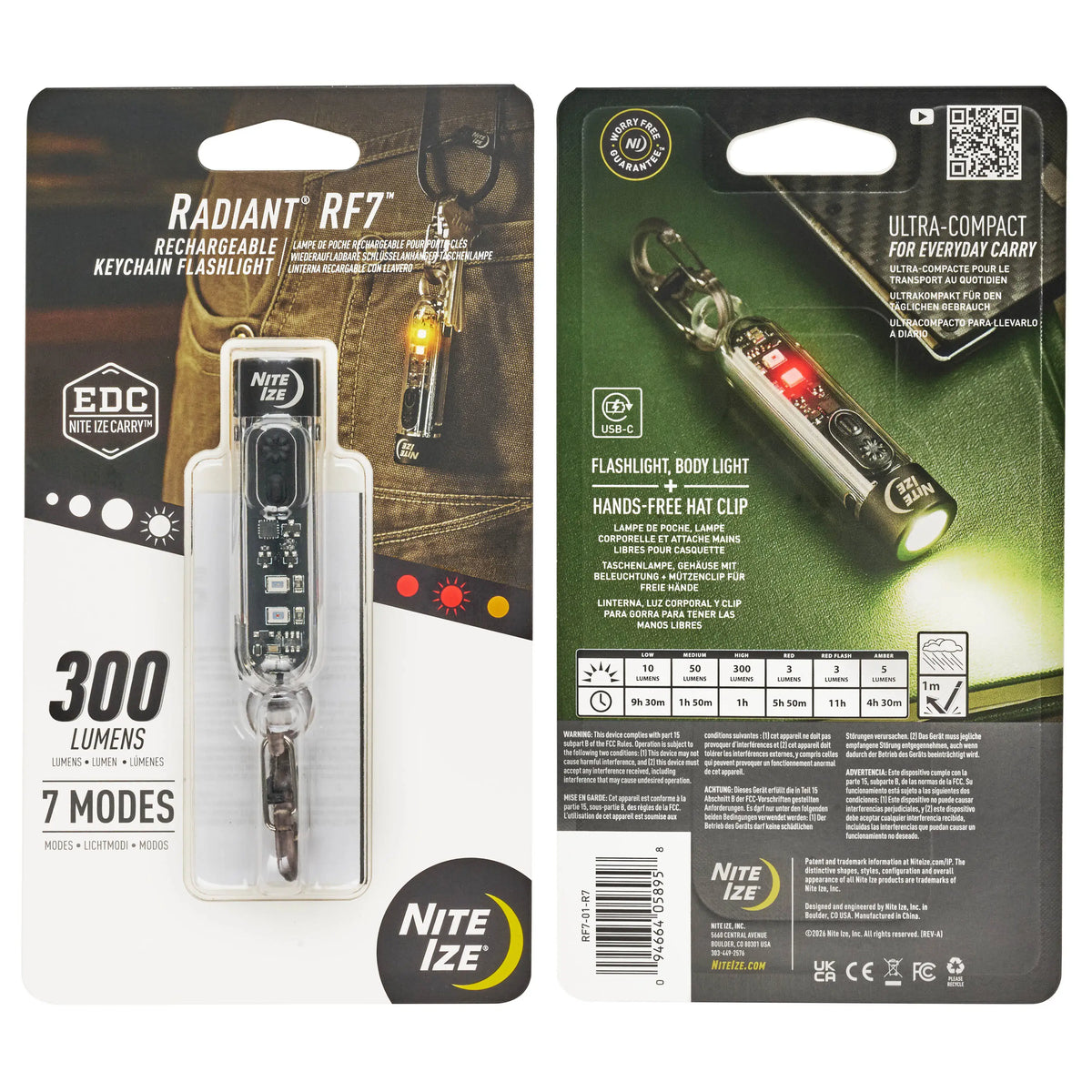 Nite Ize Radiant® RF7™ Rechargeable Keychain Flashlight