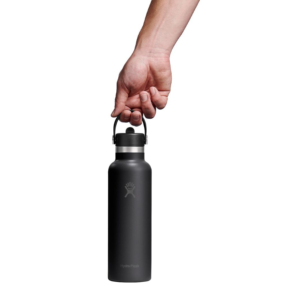 Hydro Flask Standard Mouth Flex Straw Cap 21oz, Tonal Black