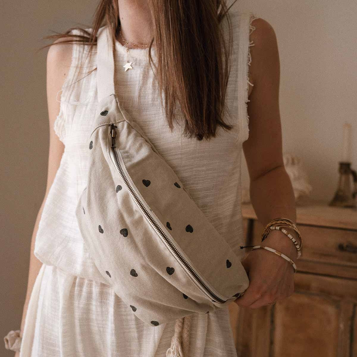 Rose in April Bum Bag, Heart Sand