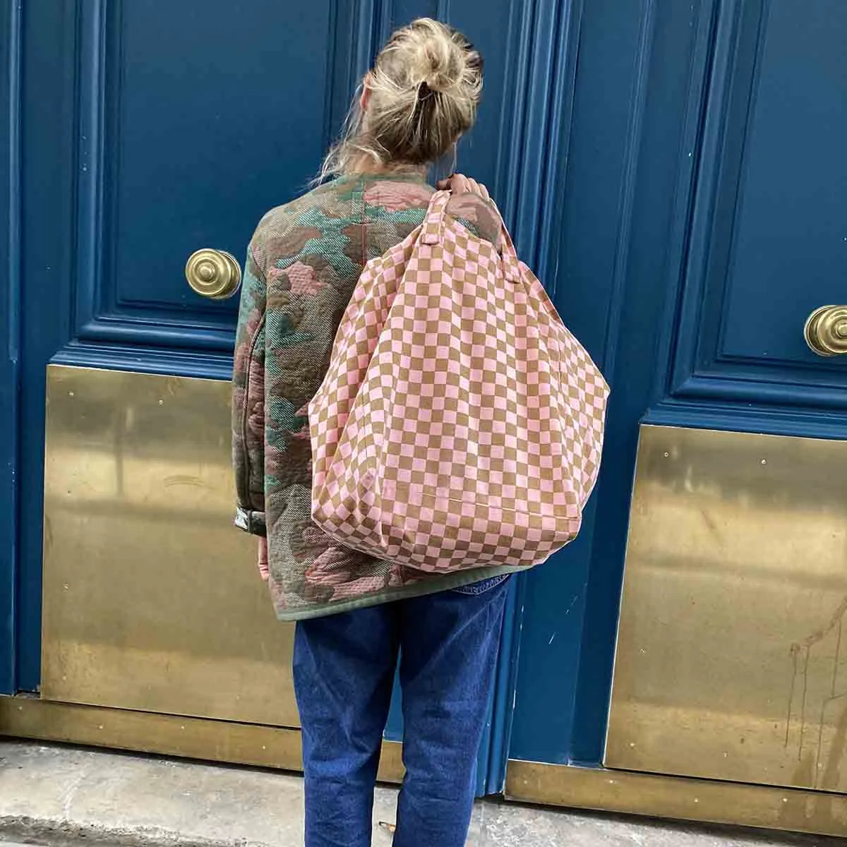 Rose in April Elisa Tote bag Checkerboard, Strawberry / Caramel