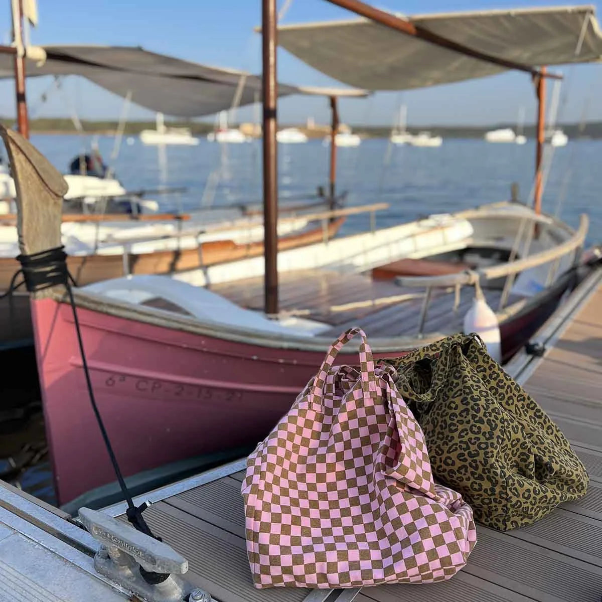 Rose in April Elisa Tote bag Checkerboard, Strawberry / Caramel