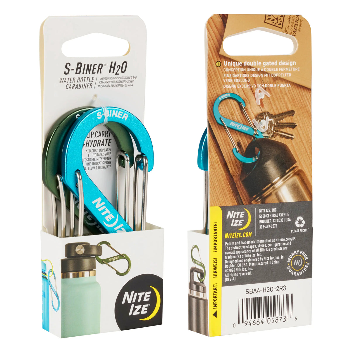 Nite Ize S-Biner® H2O Water Bottle Carabiner 2 Pack