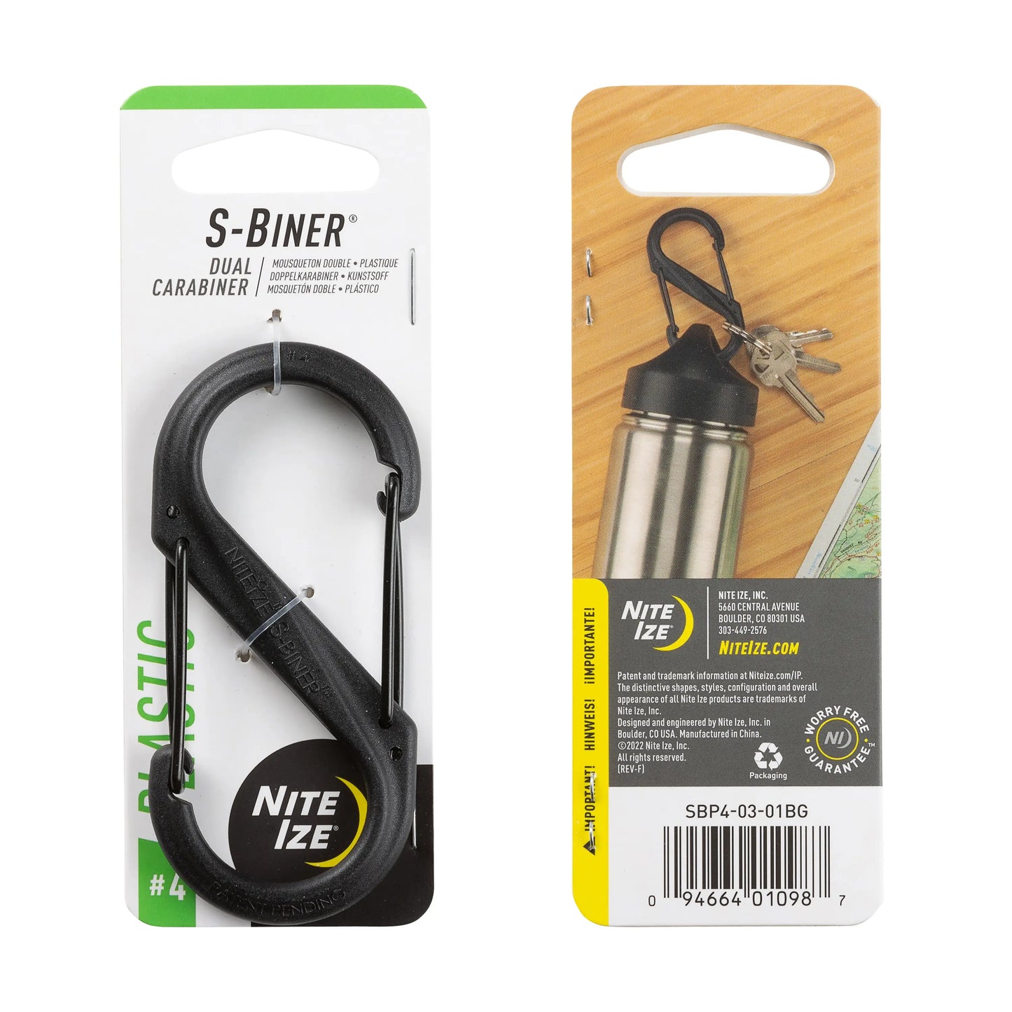 Nite Ize S-Biner® Plastic Dual Carabiner #4, Black