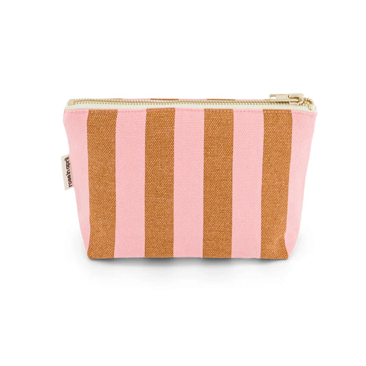 Rose in April Sofia Pouch Stripes, Strawberry / Caramel