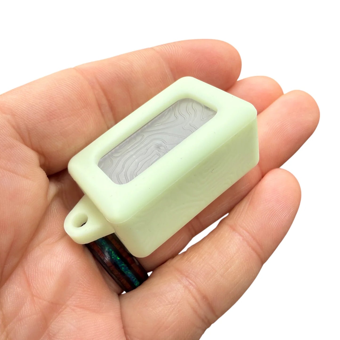CountyComm Tiny Polycarbonate Pocket Box Gen 3 Topo + Glow Silicone Holder