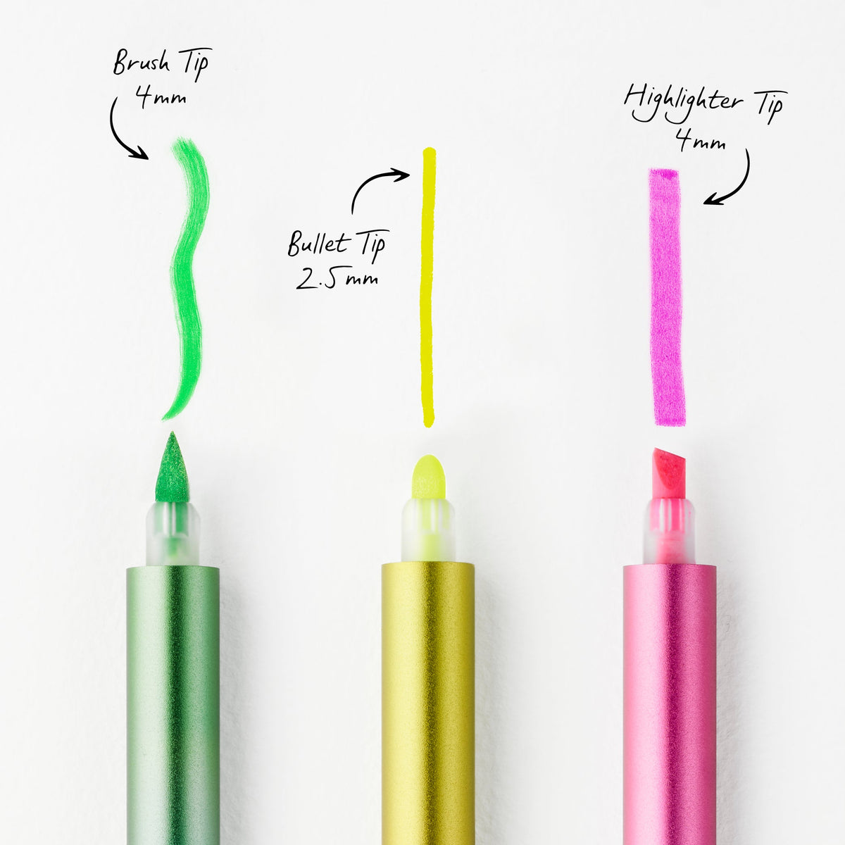 Tom’s Studio Ori med Brush Tip, Bullet Tip og Highlighter Tip