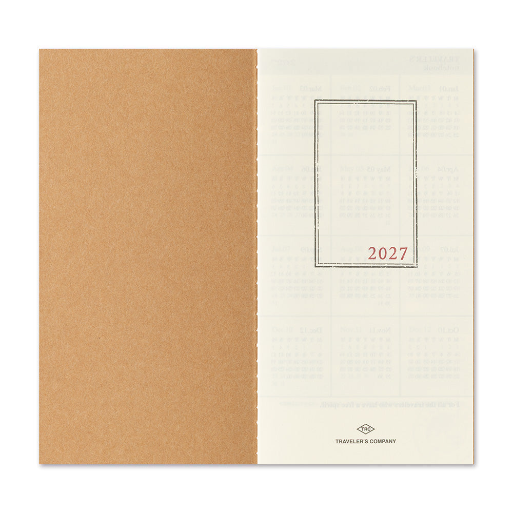 Traveler's Company 2027 Monthly (Regular Size), detalj og bruk