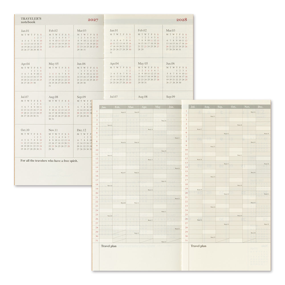 Traveler's Company 2027 Monthly (Regular Size), detalj og bruk