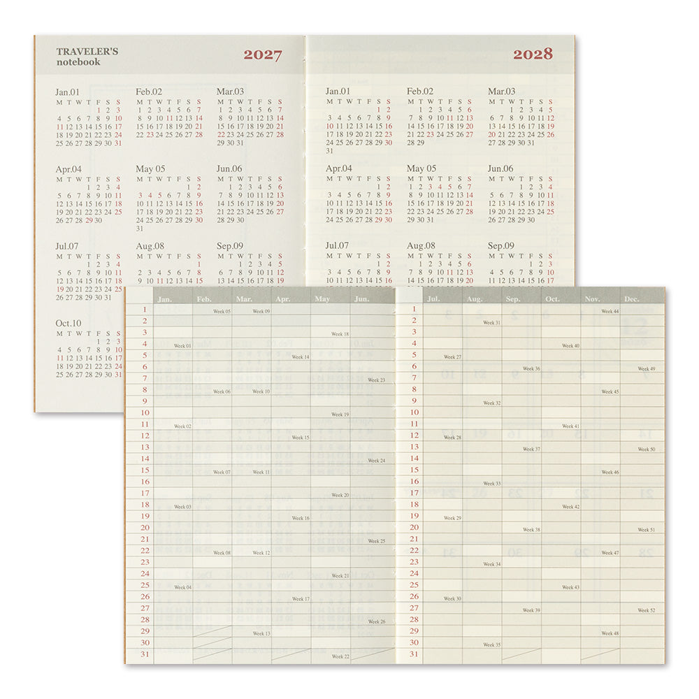 Traveler's Company 2027 Monthly (Passport Size), detalj og bruk
