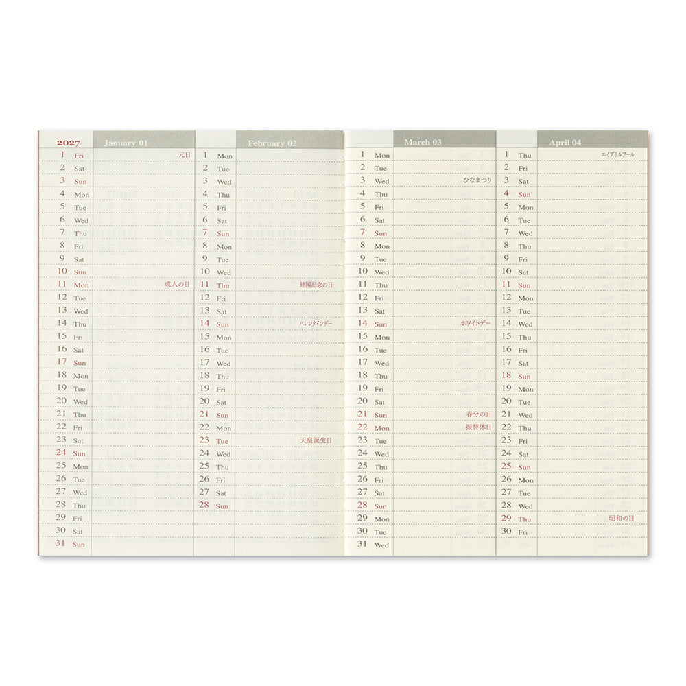 Traveler's Company 2027 Weekly (Passport Size), detalj og bruk