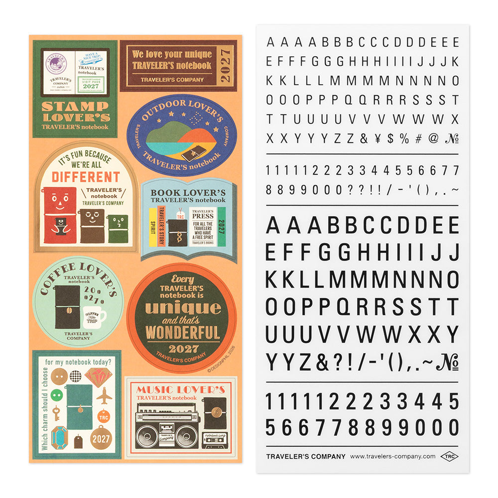 Traveler's Company Customized Sticker Set for Diary 2027, produktbilde