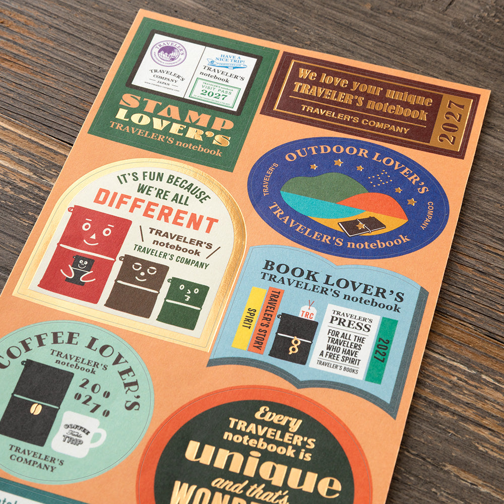 Traveler's Company Customized Sticker Set for Diary 2027, detalj og bruk