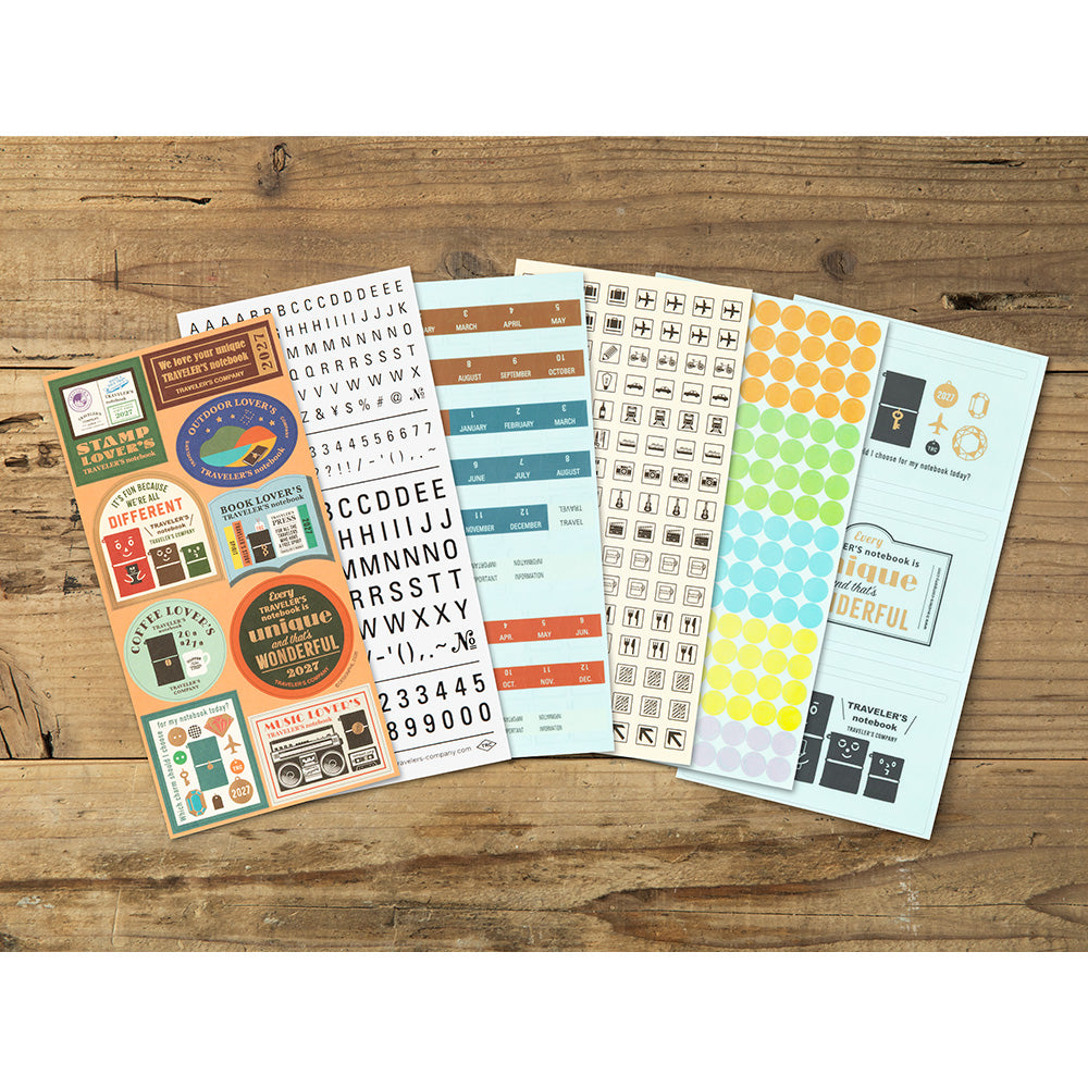 Traveler's Company Customized Sticker Set for Diary 2027, detalj og bruk