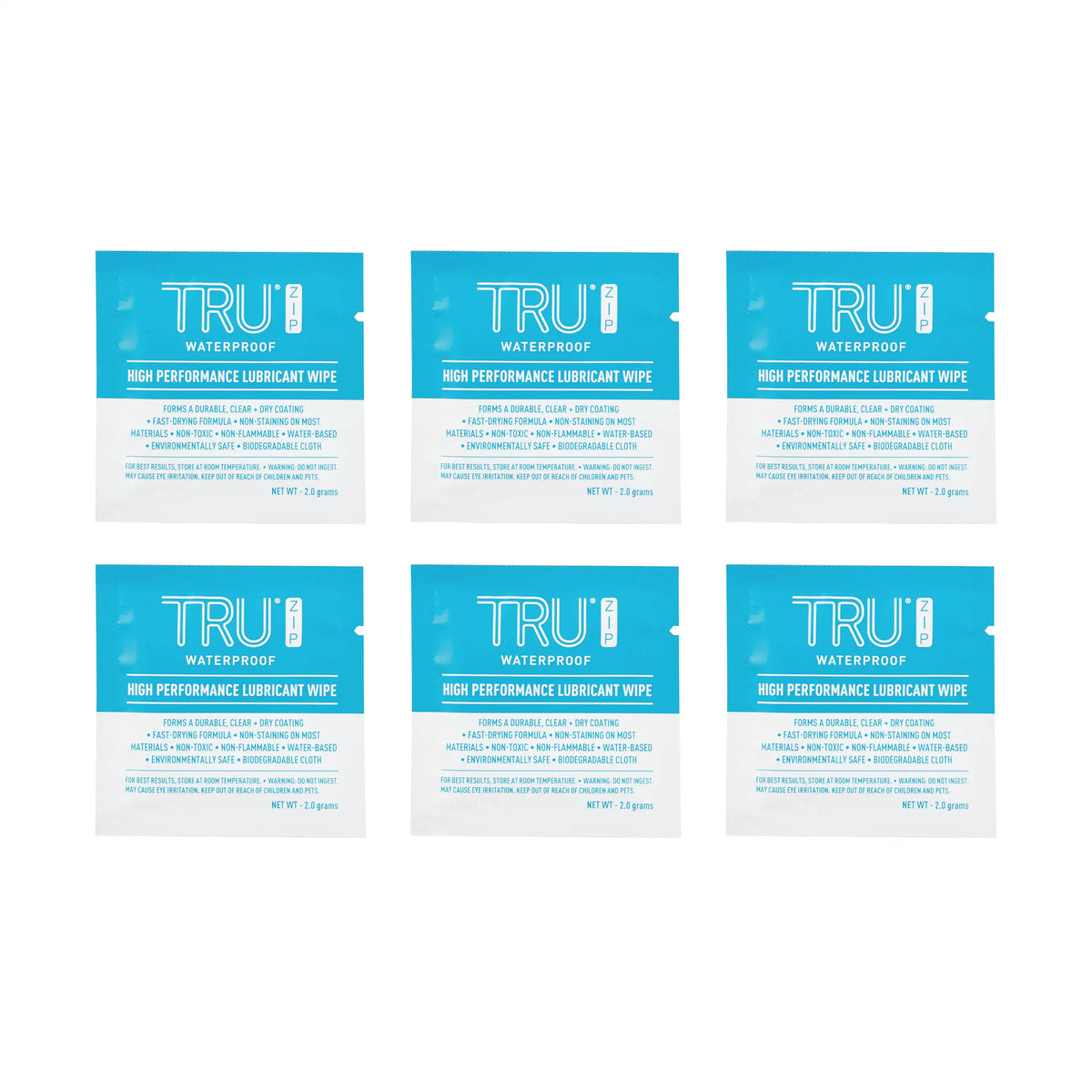 Nite Ize TRU® Zip High Performance Lubricant, Wipes 6 Pack