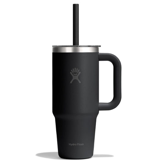 Hydro Flask Travel Tumbler Clear Lid 24oz, Tonal Black