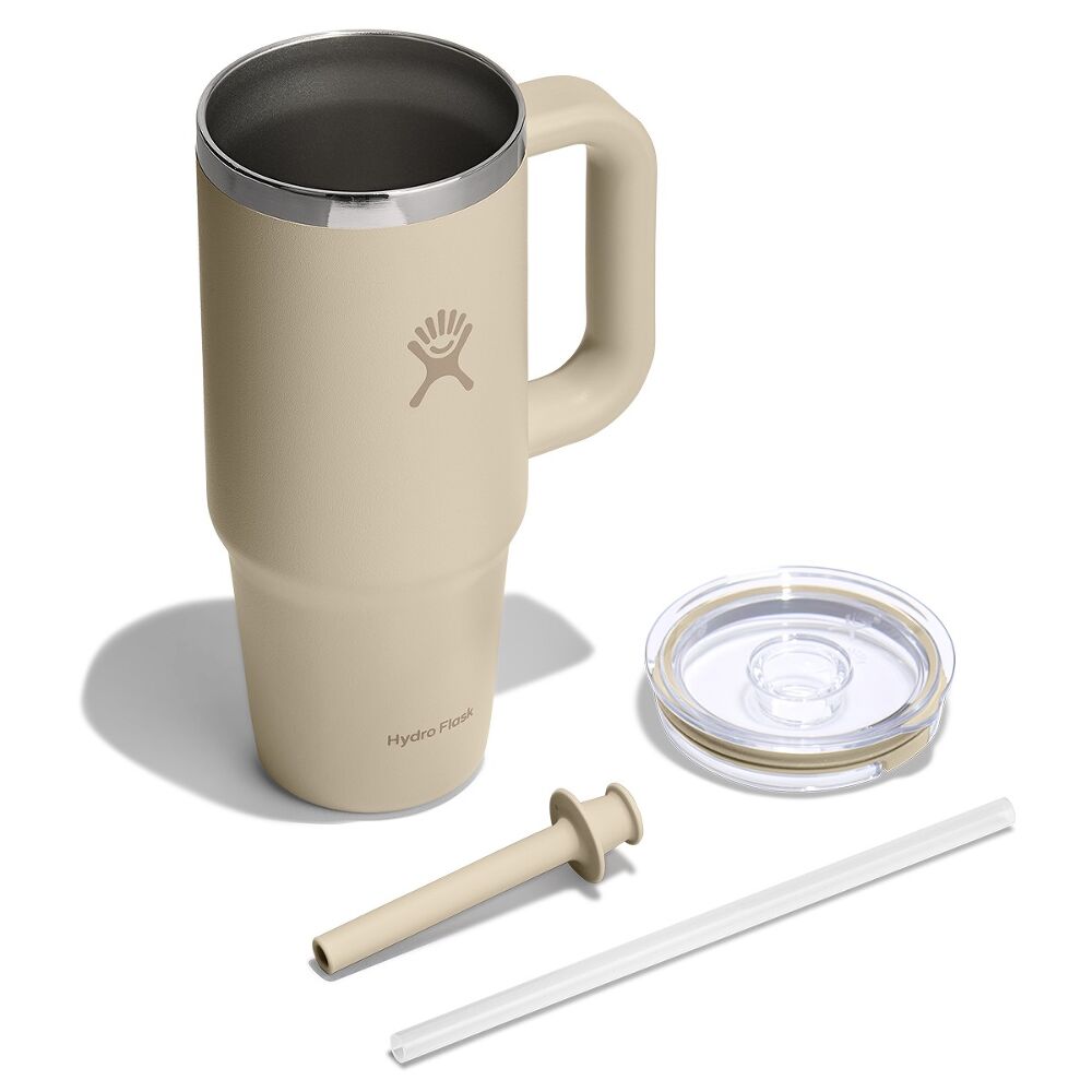 Hydro Flask Travel Tumbler Clear Lid 24 oz (710 ml), Oat
