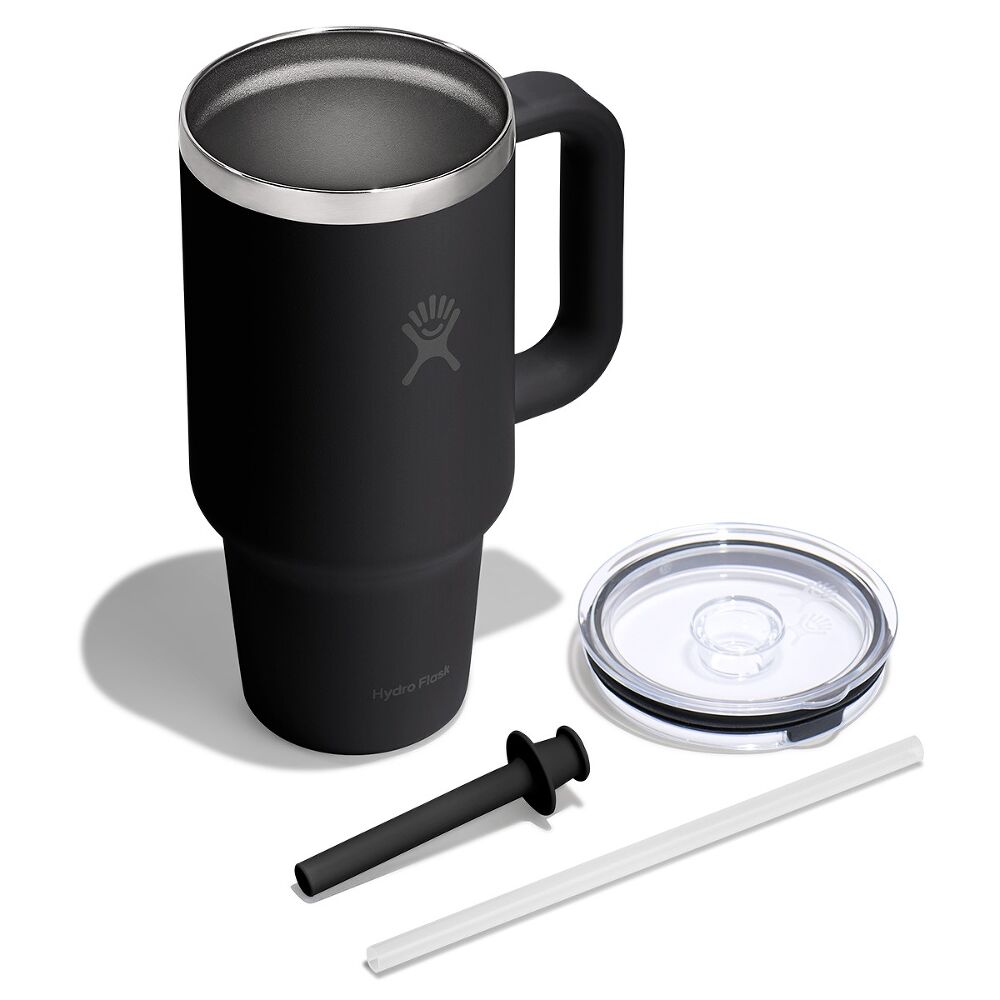 Hydro Flask Travel Tumbler Clear Lid 32 oz (946 ml), Tonal Black