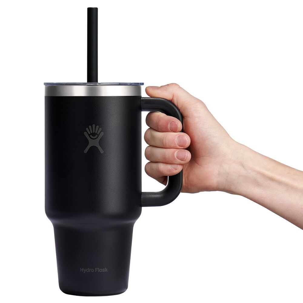 Hydro Flask Travel Tumbler Clear Lid 32 oz (946 ml), Tonal Black