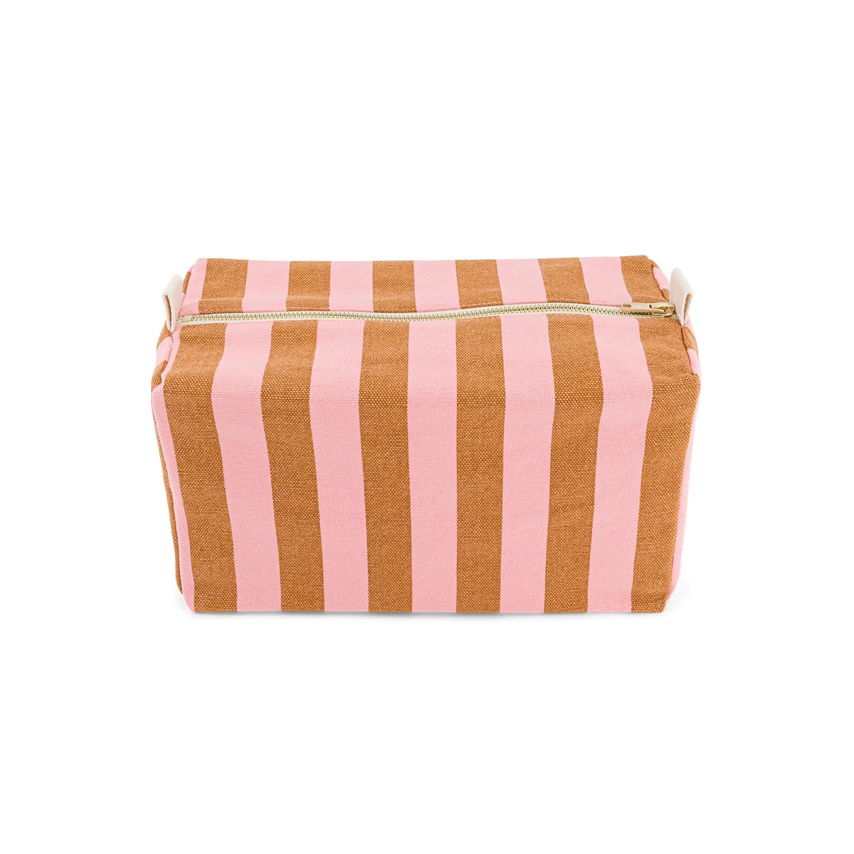 Rose in April Vic Wash Bag Stripes, Strawberry / Caramel