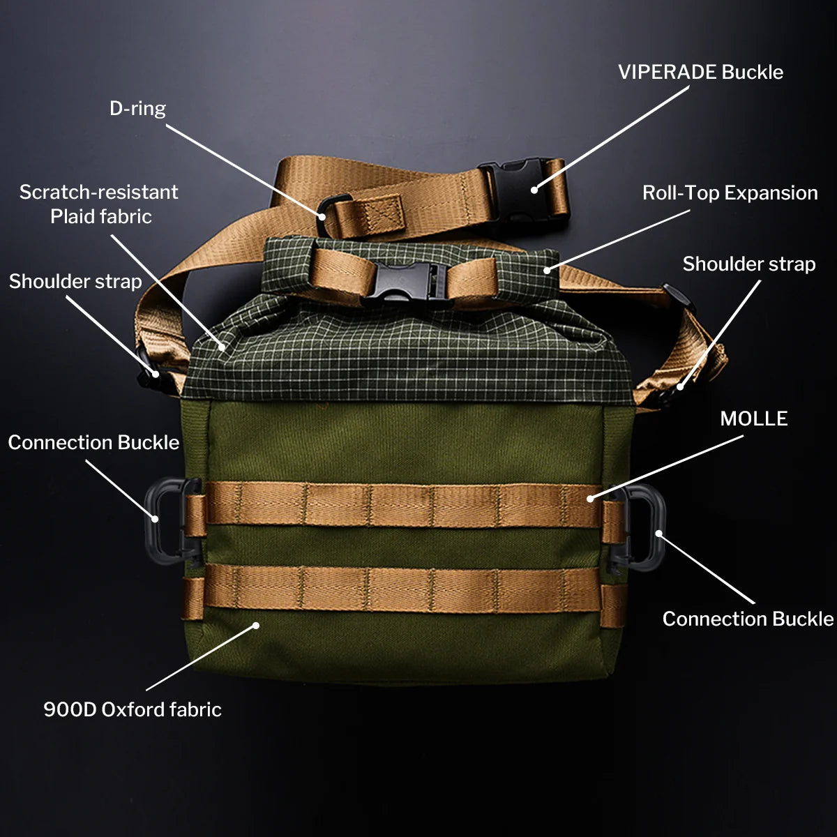 Viperade CHS5 EDC Sling Bag, Black