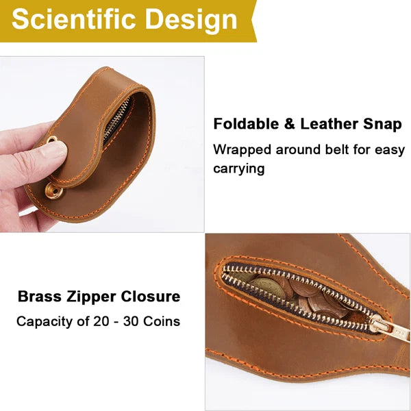 Viperade PJ1 Men Slapjack Leather Coin Purse, Brown